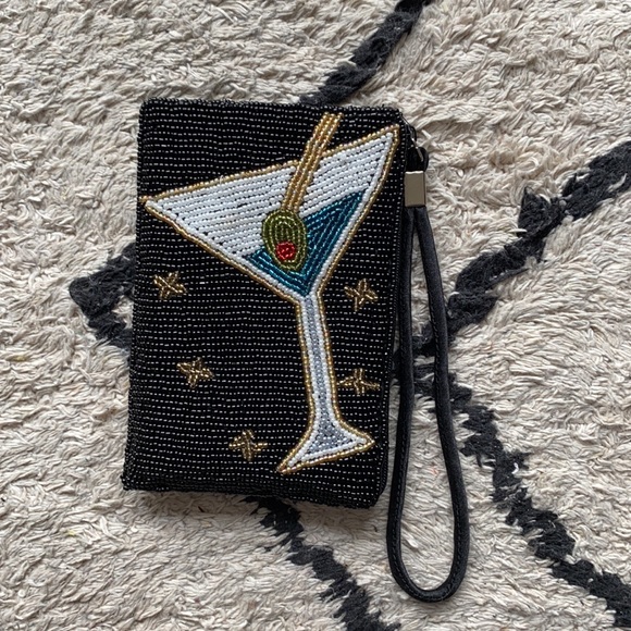 Beaded martini coin purse / wristlet / wallet 🍸 - Picture 2 of 3